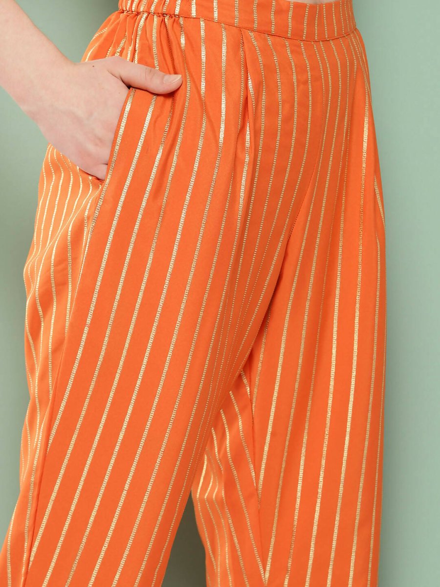 Ahalyaa Women's Traditional Wear Co-ods - Orange | Grocsy