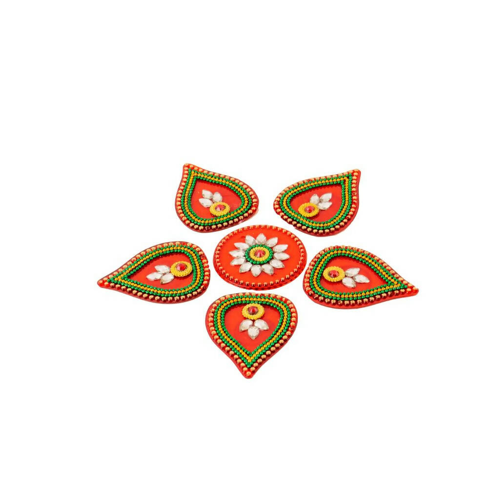 Kundan HandiKrafts Tilak Shaped Rangoli Pink (Baby)