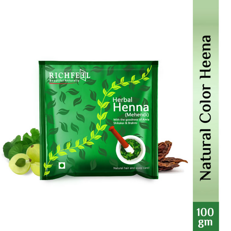 Richfeel Henna Mehendi Powder – Natural Hair Color & Conditioner | Grocsy