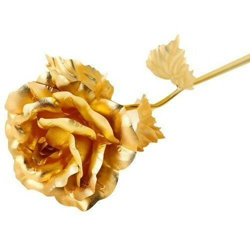 Tied Ribbons Gold-Polished Artificial Rose Flower With Box - Valentine's Day Gifts | Grocsy