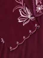 Purple Chinon Silk Embroidered Straight Kurta with Trouser & Dupatta - Salimar | Grocsy