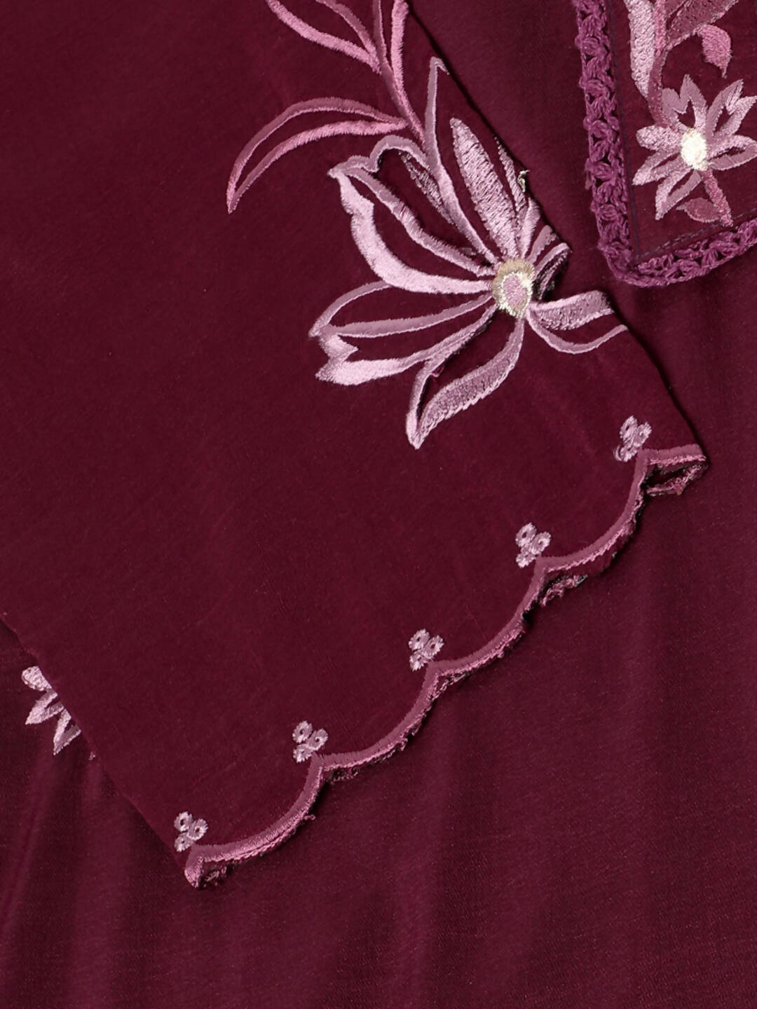 Purple Chinon Silk Embroidered Straight Kurta with Trouser & Dupatta - Salimar | Grocsy