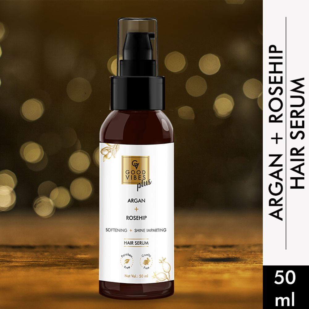 Good Vibes Plus Argan + Rose Hip - Softening + Shine Imparting Hair Serum | Grocsy