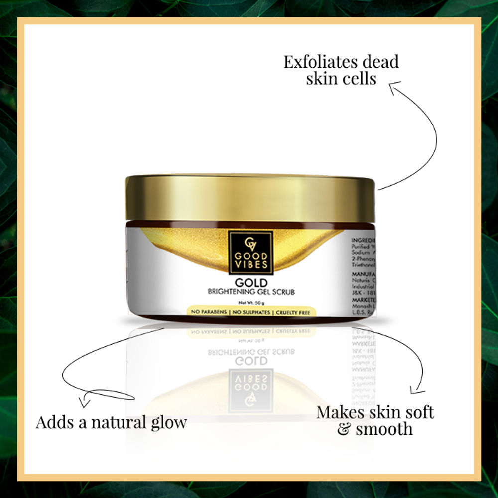 Good Vibes Gold Brightening Gel Scrub | Grocsy