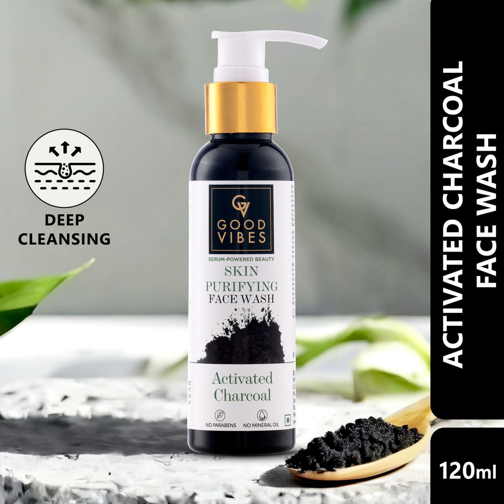 Good Vibes Activated Charcoal Deep Cleansing Face Wash | Grocsy