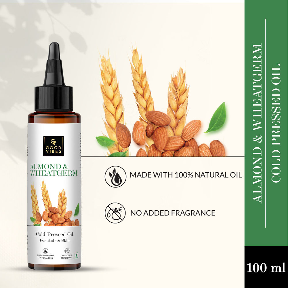 Good Vibes Almond And Wheatgerm Cold Pressed Oil For Hair & Skin | Grocsy