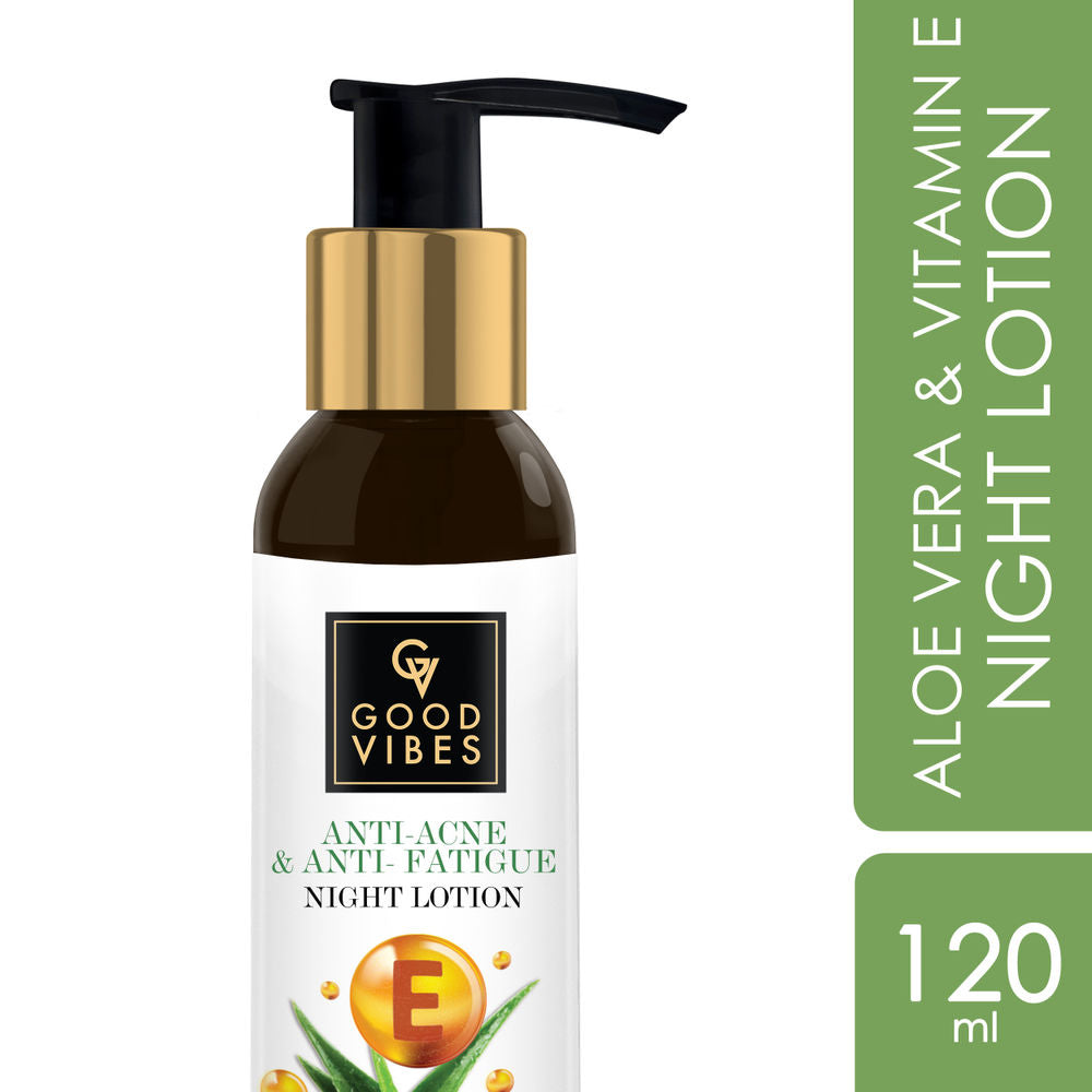 Good Vibes Aloe Vera + Vitamin E Anti - Acne Night Face Lotion | Grocsy