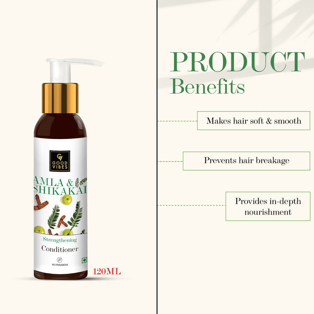 Good Vibes Amla & Shikakai Strengthening Conditioner | Grocsy