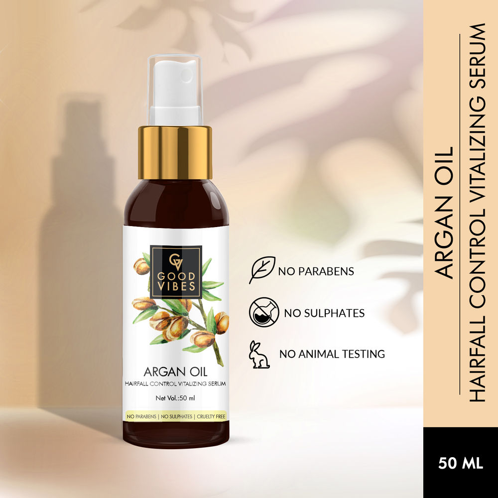 Good Vibes Argan Oil Hairfall Control Vitalizing Serum | Grocsy
