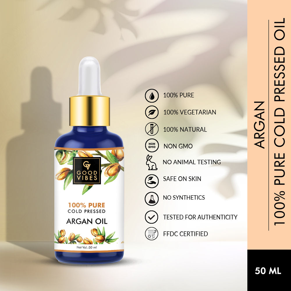 Good Vibes 100% Pure Cold Pressed Carrier Oil For Hair & Skin - Argan | Grocsy