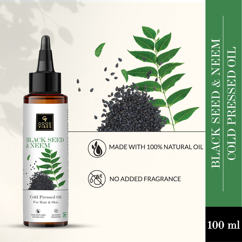 Good Vibes Blackseed And Neem Cold Pressed Oil For Hair & Skin | Grocsy