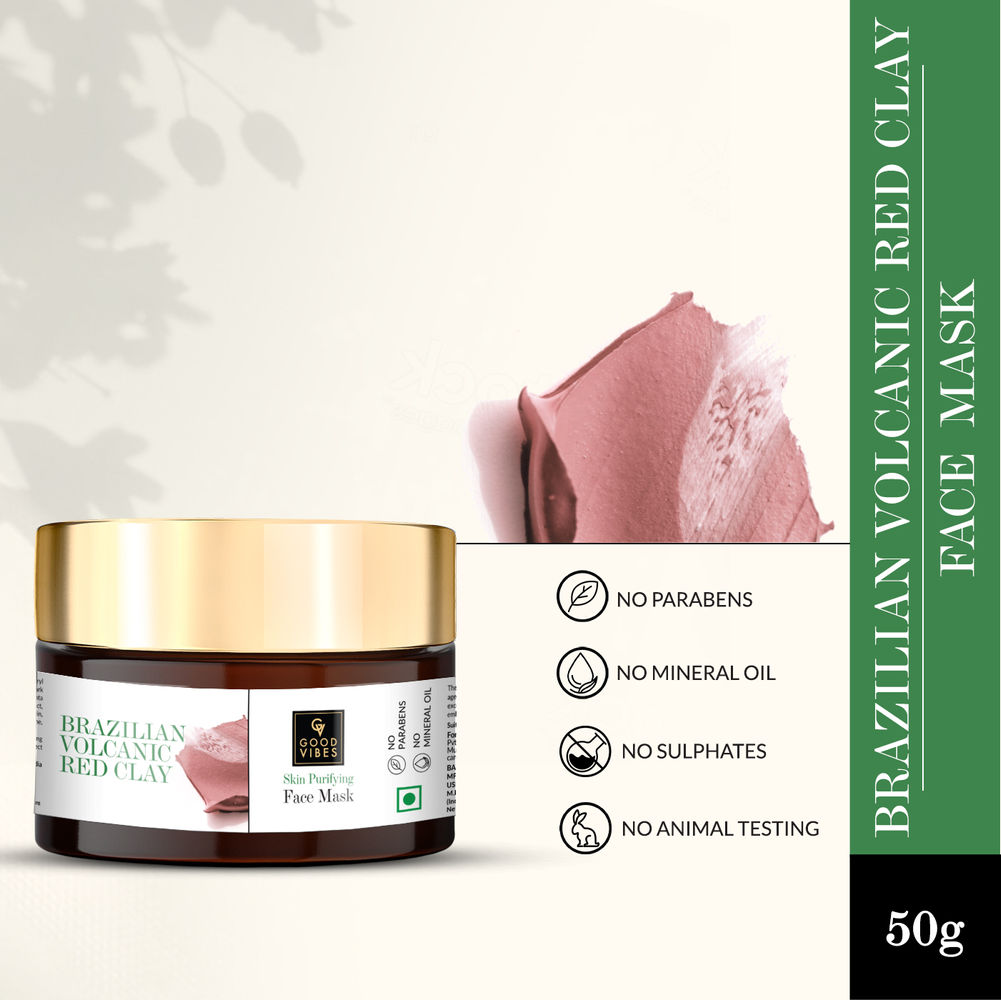 Good Vibes Brazilian Volcanic Red Clay Skin Purifying Face Mask | Grocsy