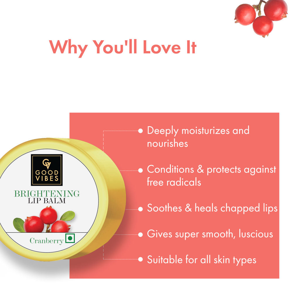 Good Vibes Cranberry Brightening Lip Balm | Grocsy