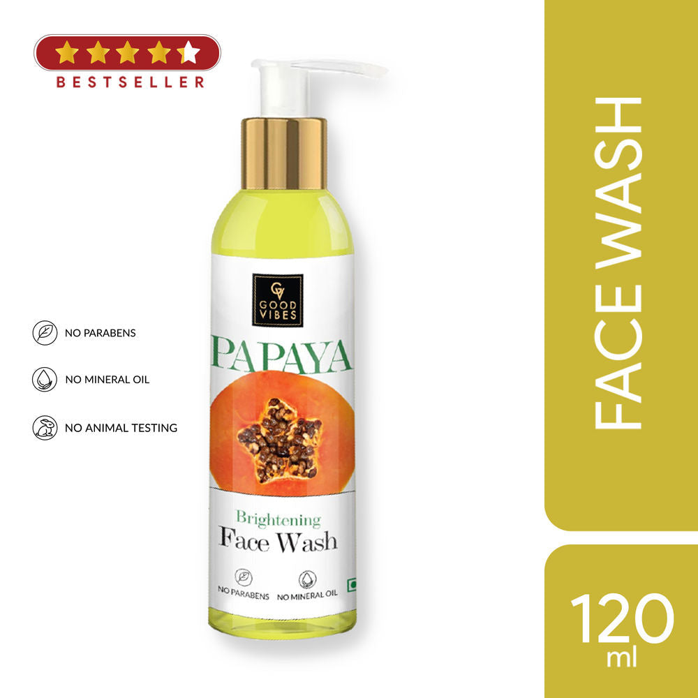 Good Vibes Papaya Brightening Face Wash | Grocsy