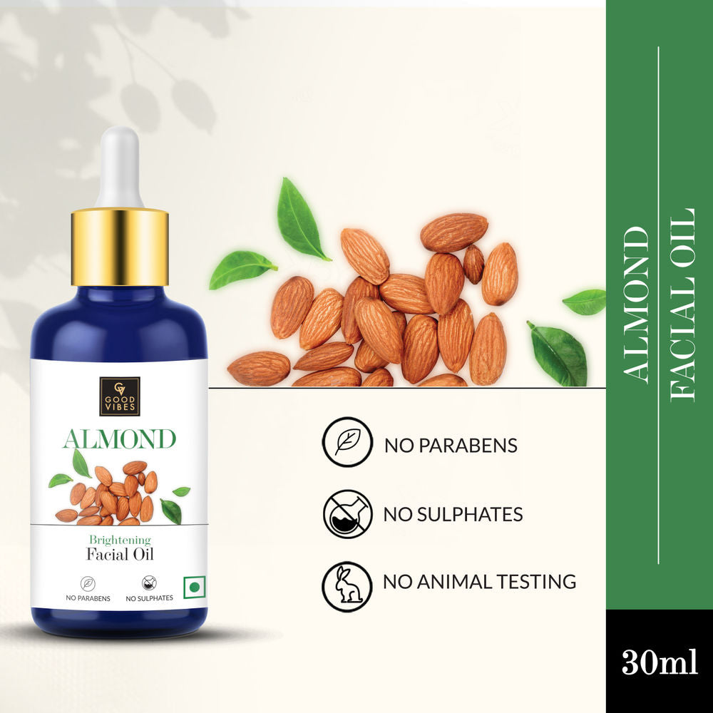 Good Vibes Almond Brightening Facial Oil | Grocsy
