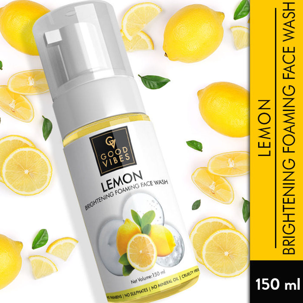 Good Vibes Lemon Brightening Foaming Face Wash | Grocsy