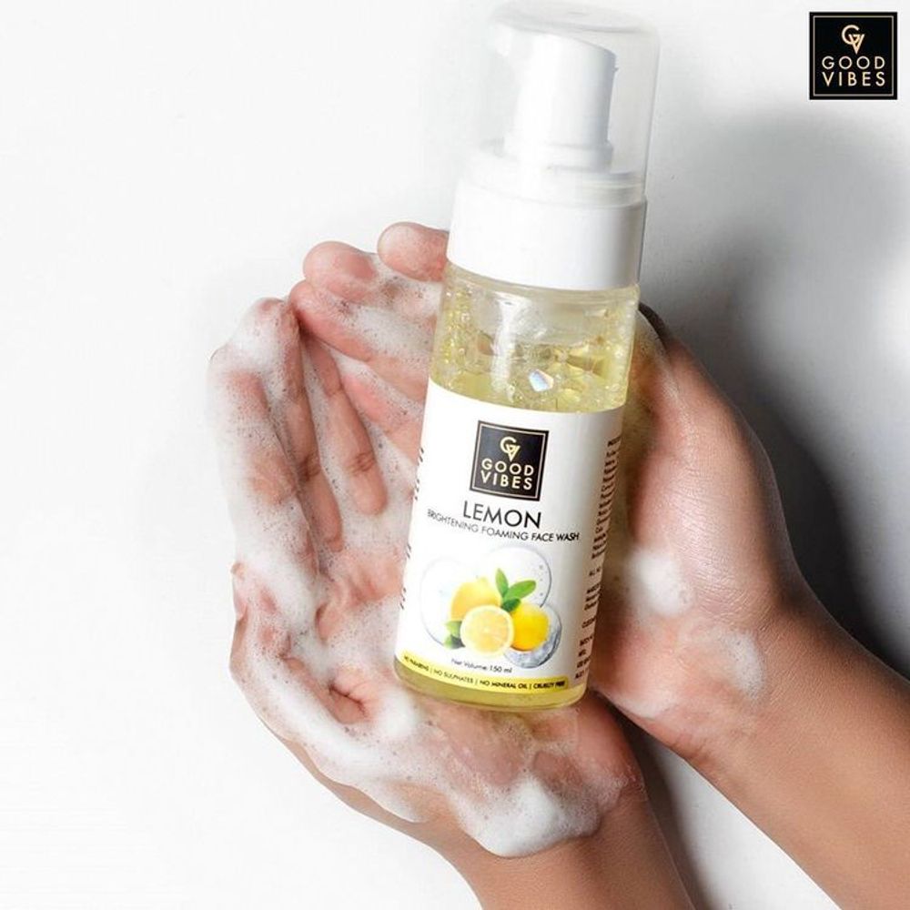 Good Vibes Lemon Brightening Foaming Face Wash | Grocsy