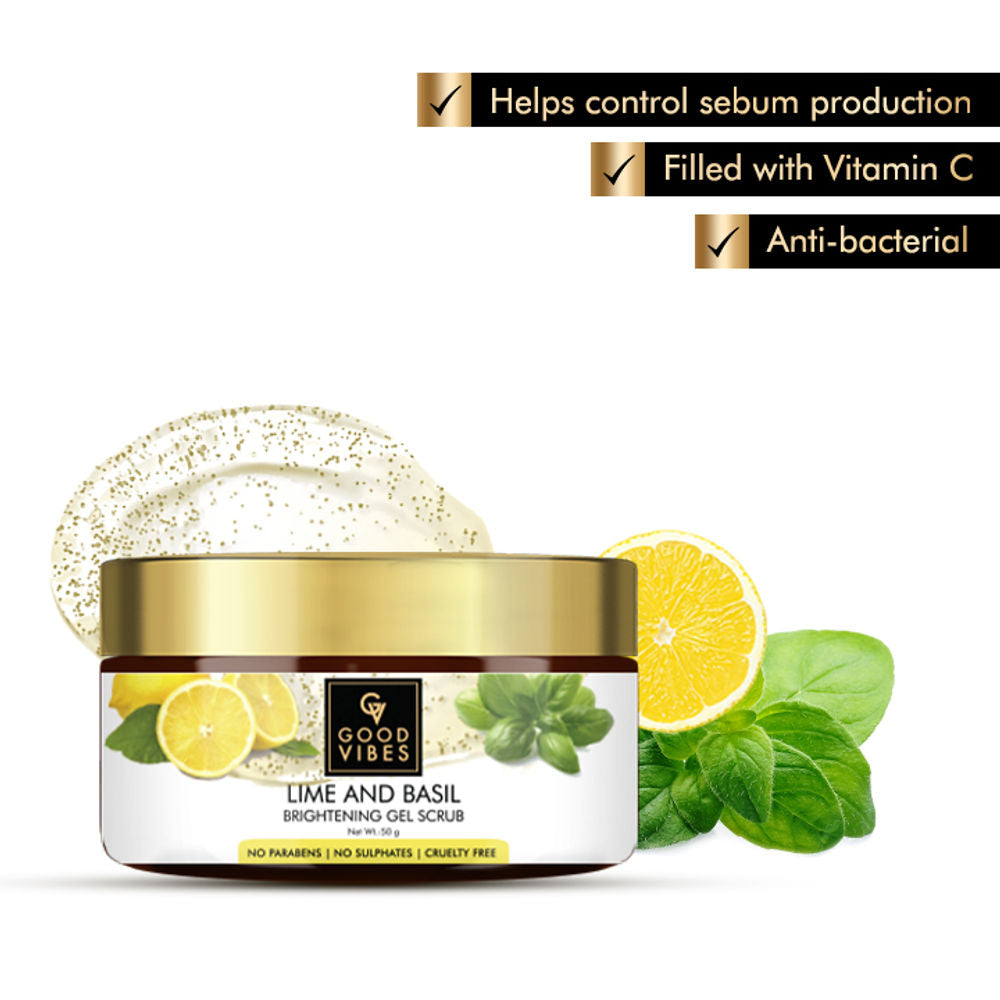 Good Vibes Brightening Gel Scrub - Lime & Basil | Grocsy
