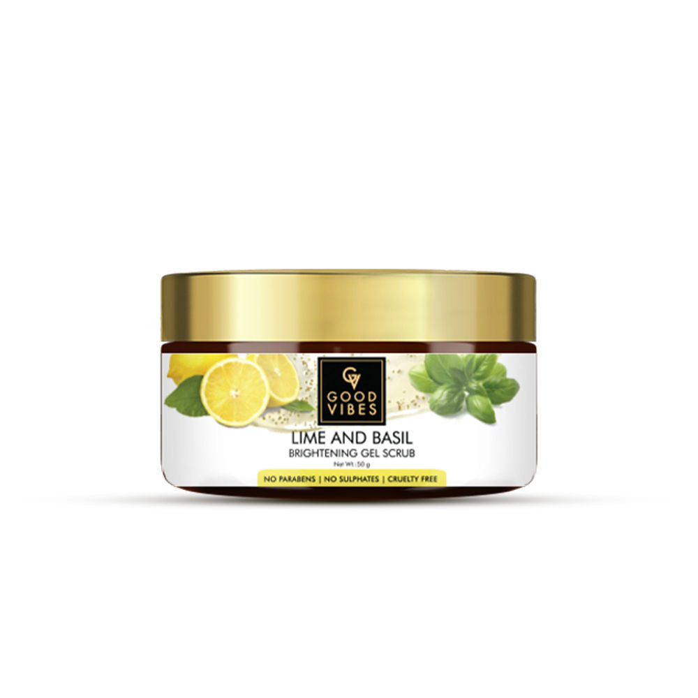 Good Vibes Brightening Gel Scrub - Lime & Basil | Grocsy