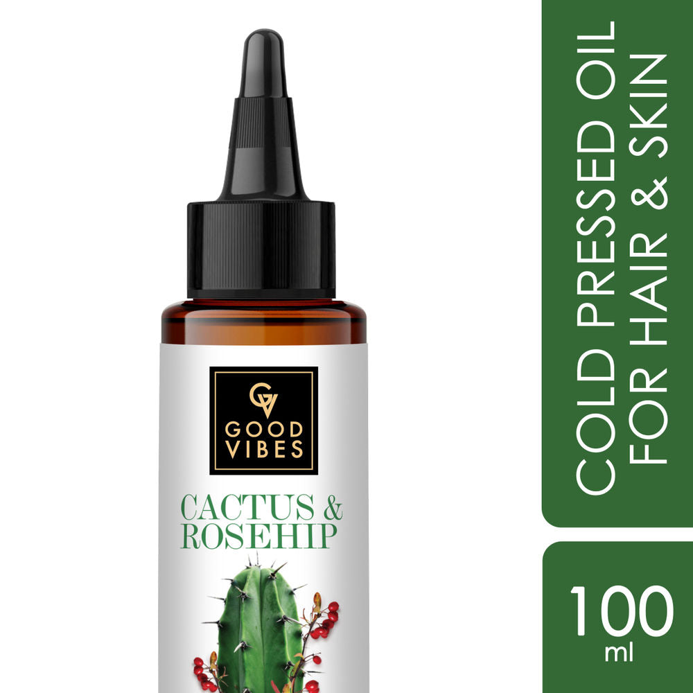 Good Vibes Cactus And Rosehip Cold Pressed Oil For Hair & Skin | Grocsy