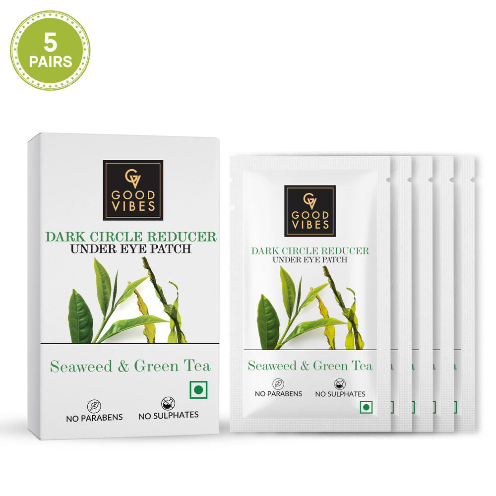 Good Vibes Seaweed & Green Tea Dark Circle Reducer Under Eye Patch | Grocsy