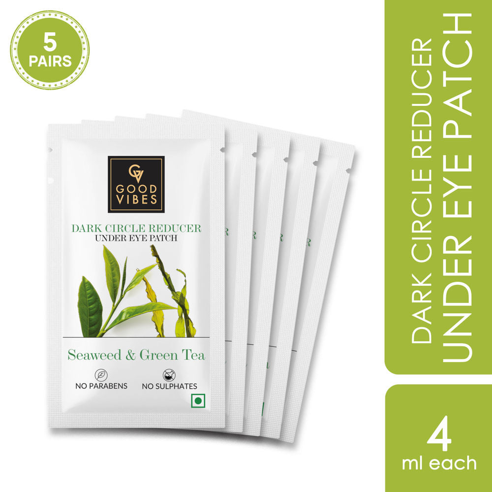 Good Vibes Seaweed & Green Tea Dark Circle Reducer Under Eye Patch | Grocsy