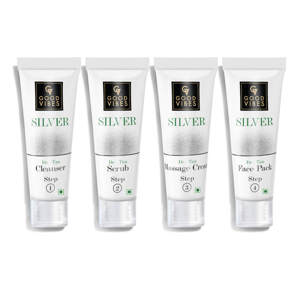 Good Vibes De-Tan Facial Kit - Silver | Grocsy