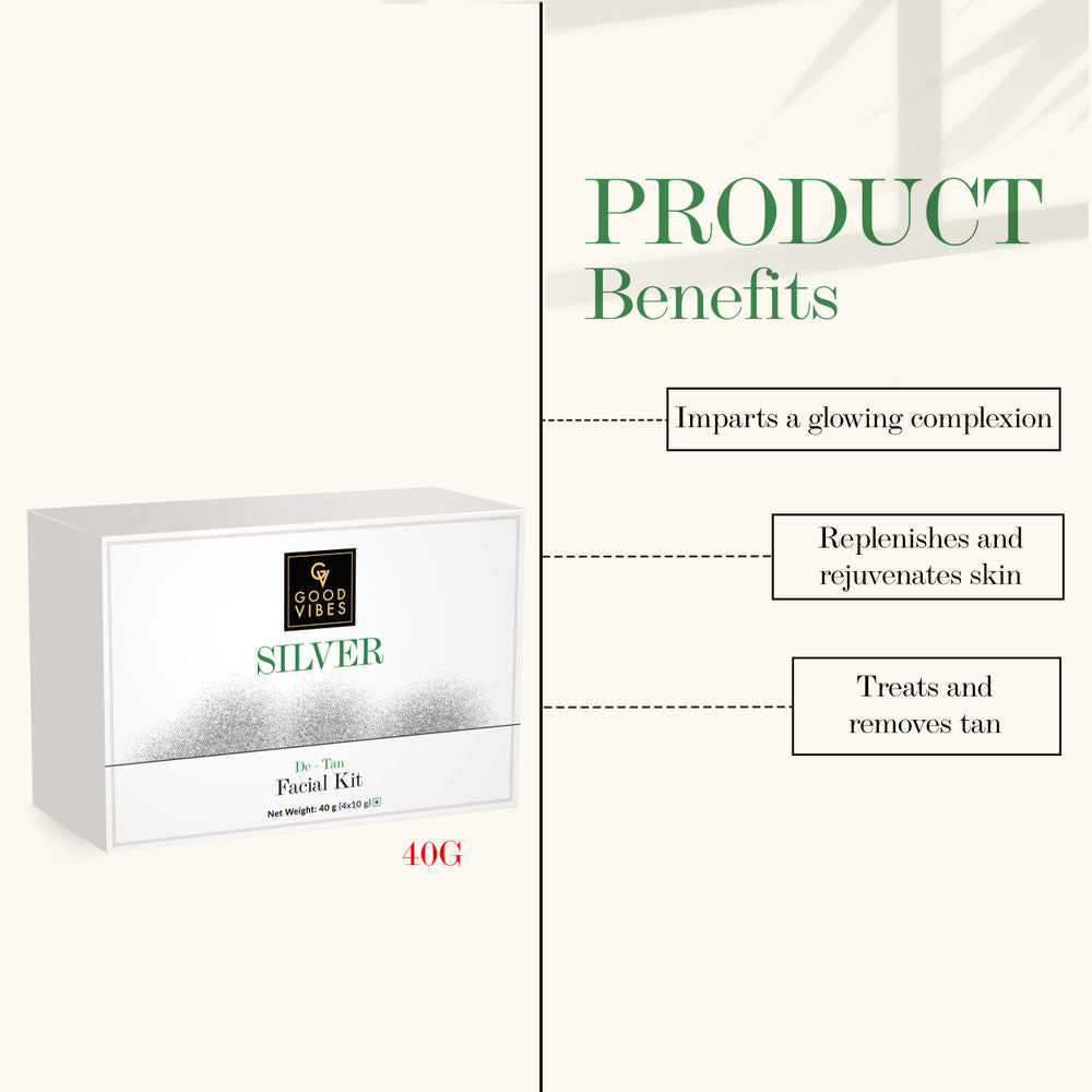 Good Vibes De-Tan Facial Kit - Silver | Grocsy
