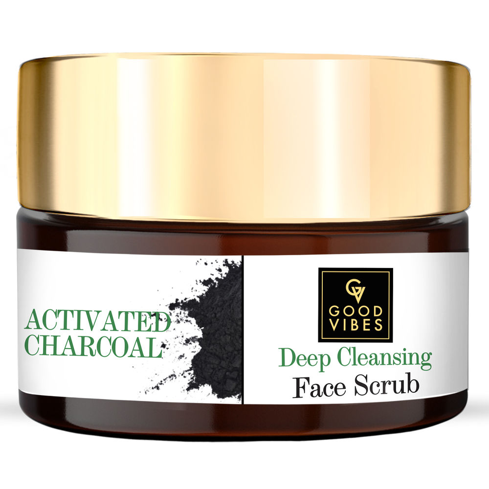 Good Vibes Activated Charcoal Deep Cleansing Face Scrub | Grocsy