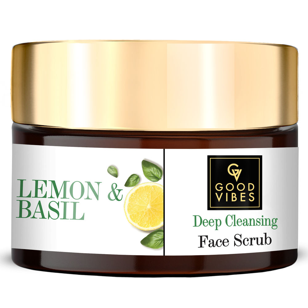 Good Vibes Deep Cleansing Face Scrub - Lemon & Basil | Grocsy