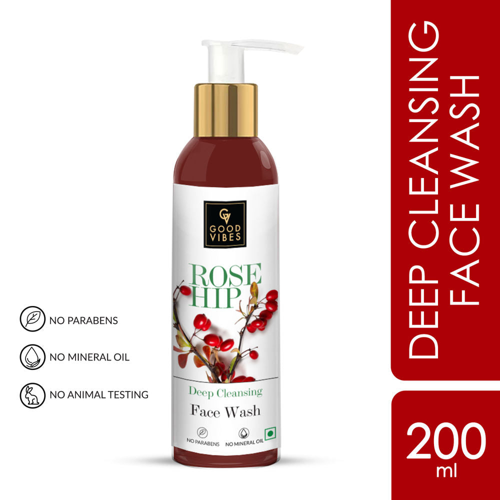 Good Vibes Rosehip Deep Cleansing Face Wash | Grocsy