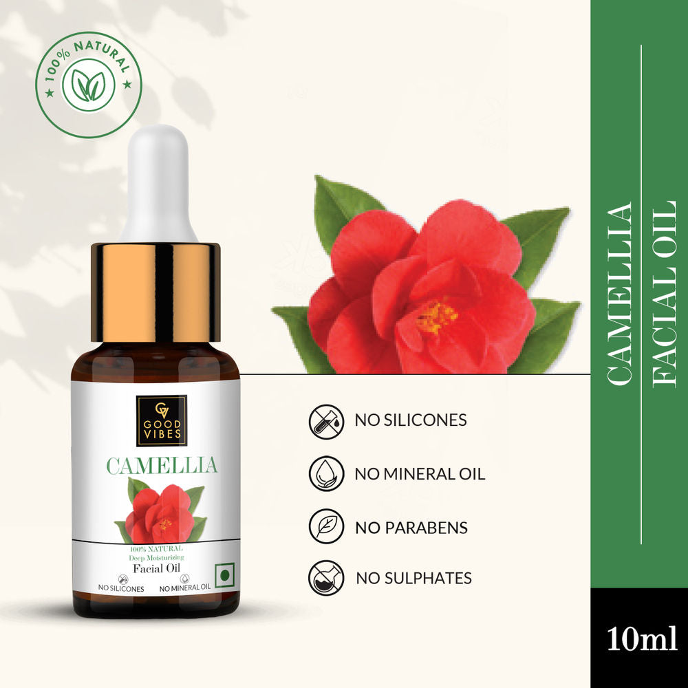 Good Vibes 100% Natural Camellia Deep Moisturizing Facial Oil | Grocsy