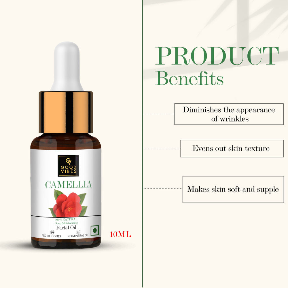 Good Vibes 100% Natural Camellia Deep Moisturizing Facial Oil | Grocsy