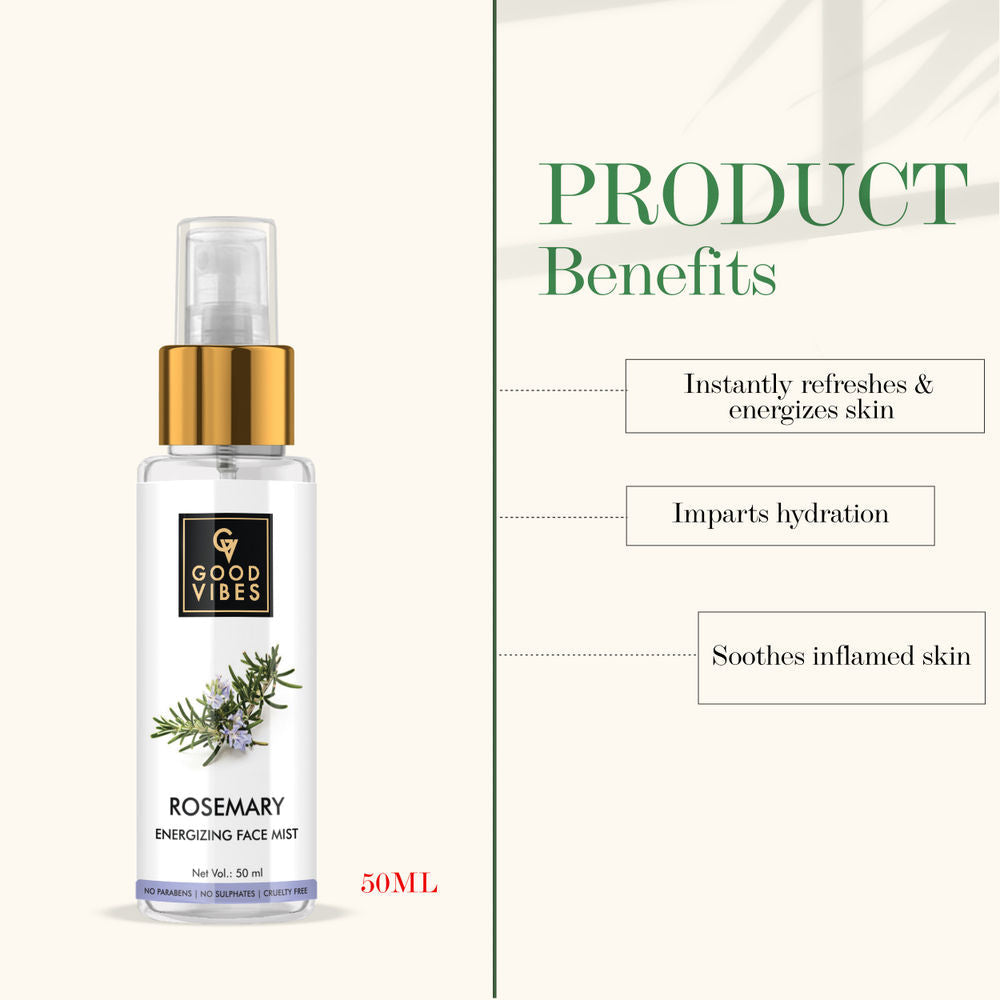 Good Vibes Energizing Face Mist - Rosemary | Grocsy