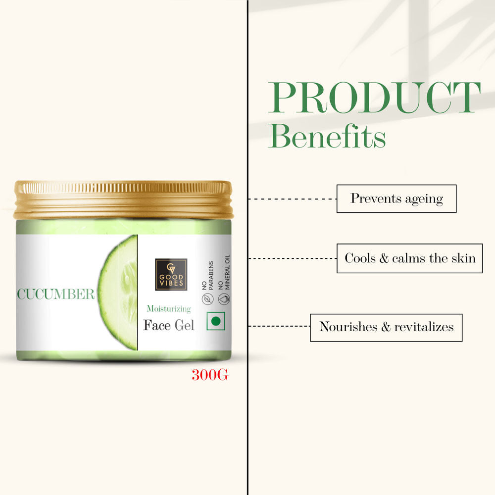 Good Vibes Moisutrizing Face Gel - Cucumber | Grocsy