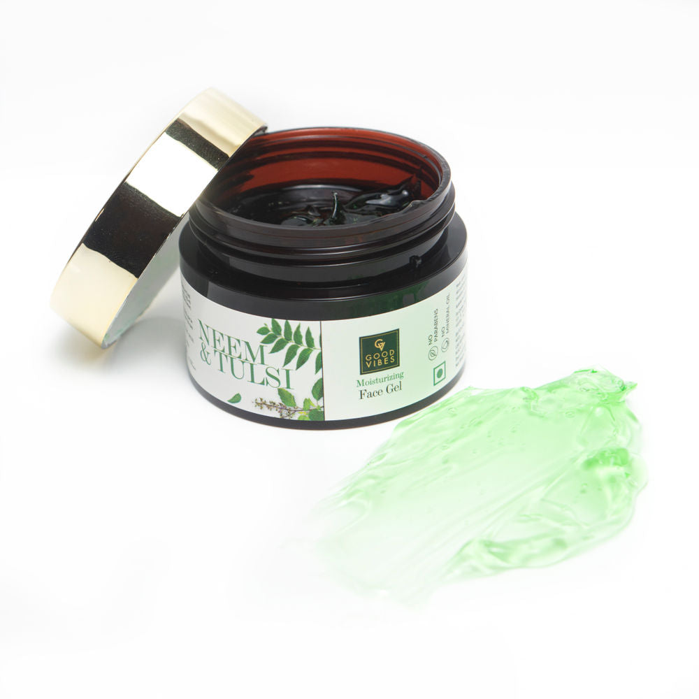 Good Vibes Neem & Tulsi Moisturizing Face Gel | Grocsy