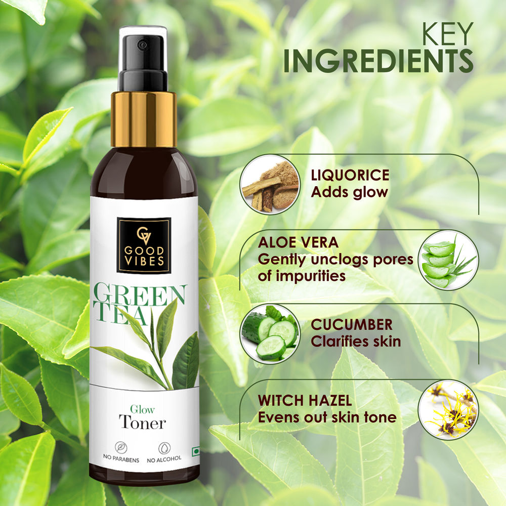 Good Vibes Green Tea Glow Toner | Grocsy