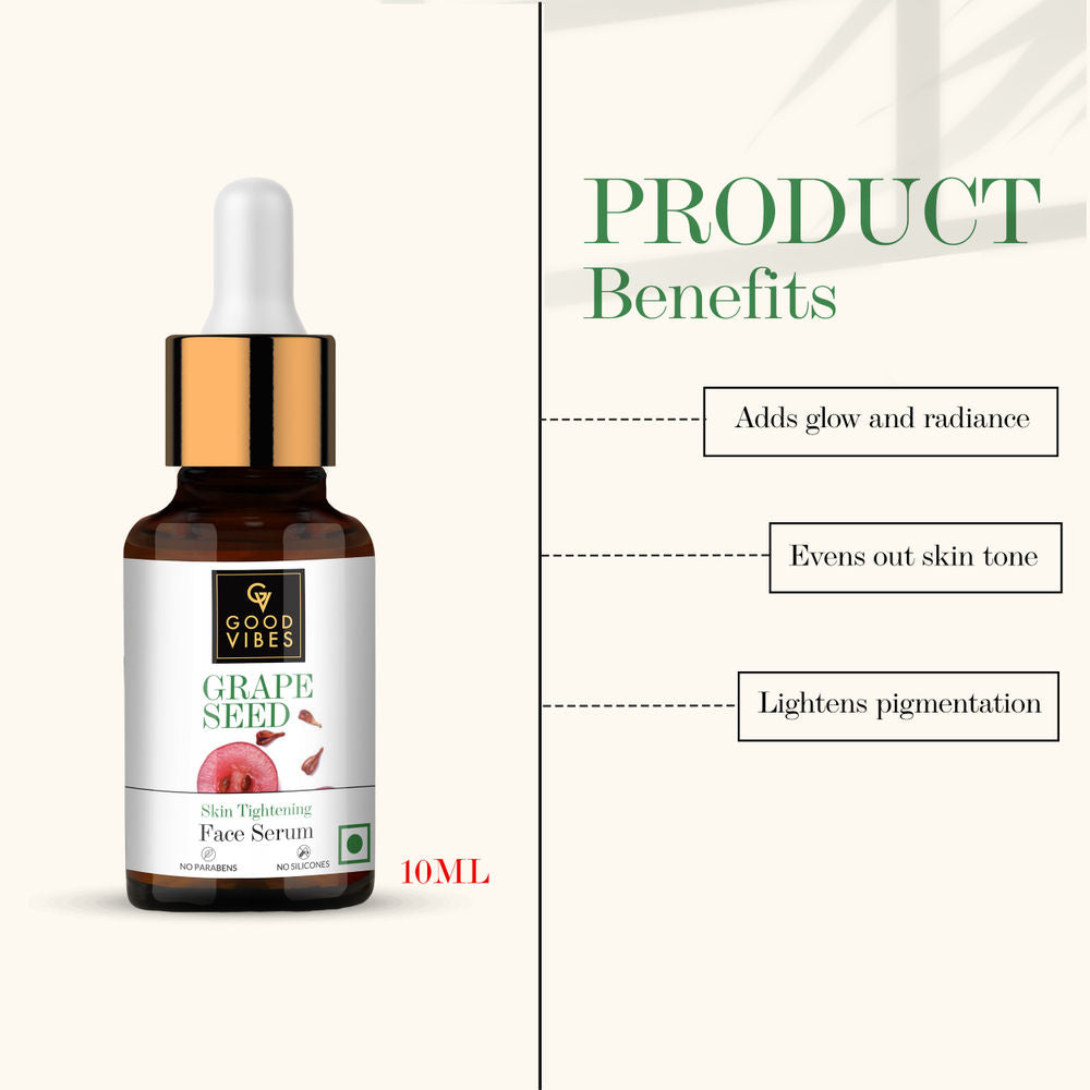 Good Vibes Grape Seed Skin Tightening Face Serum | Grocsy