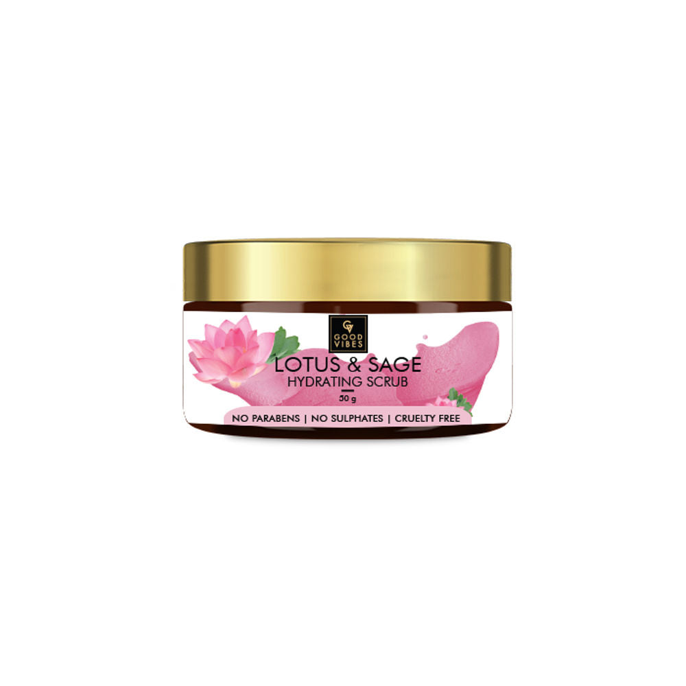 Good Vibes Hydrating Face Scrub - Lotus & Sage | Grocsy