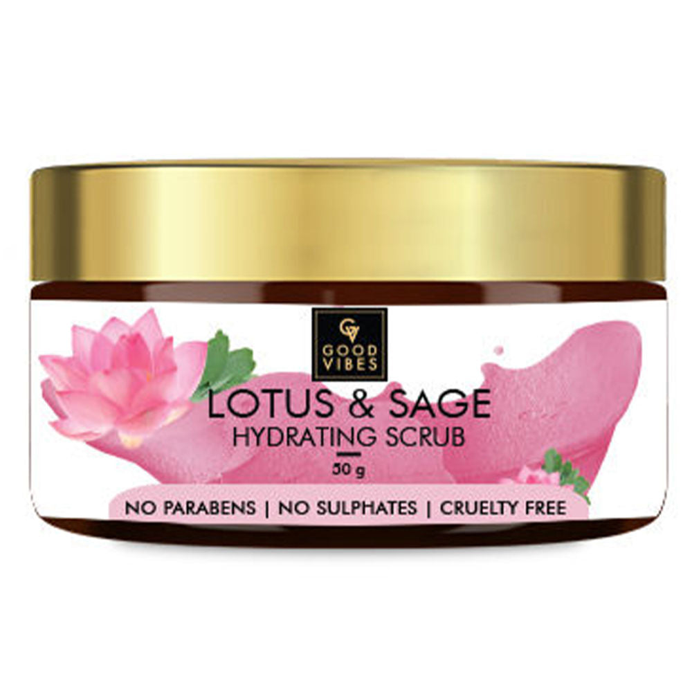 Good Vibes Hydrating Face Scrub - Lotus & Sage | Grocsy