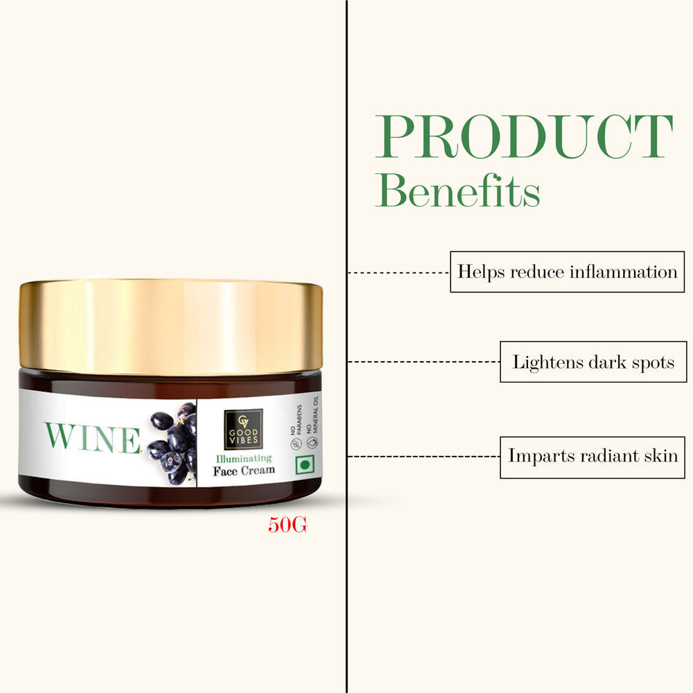 Good Vibes Illuminating Face Cream - Wine | Grocsy