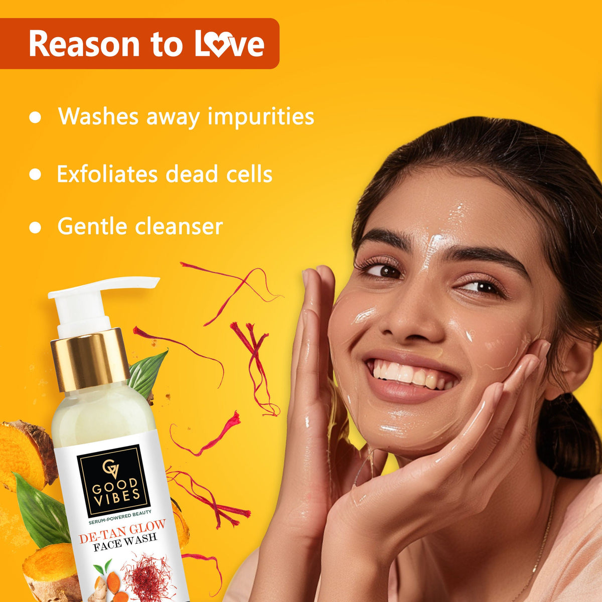 Good Vibes Ubtan De Tan Glow Face Wash | Grocsy