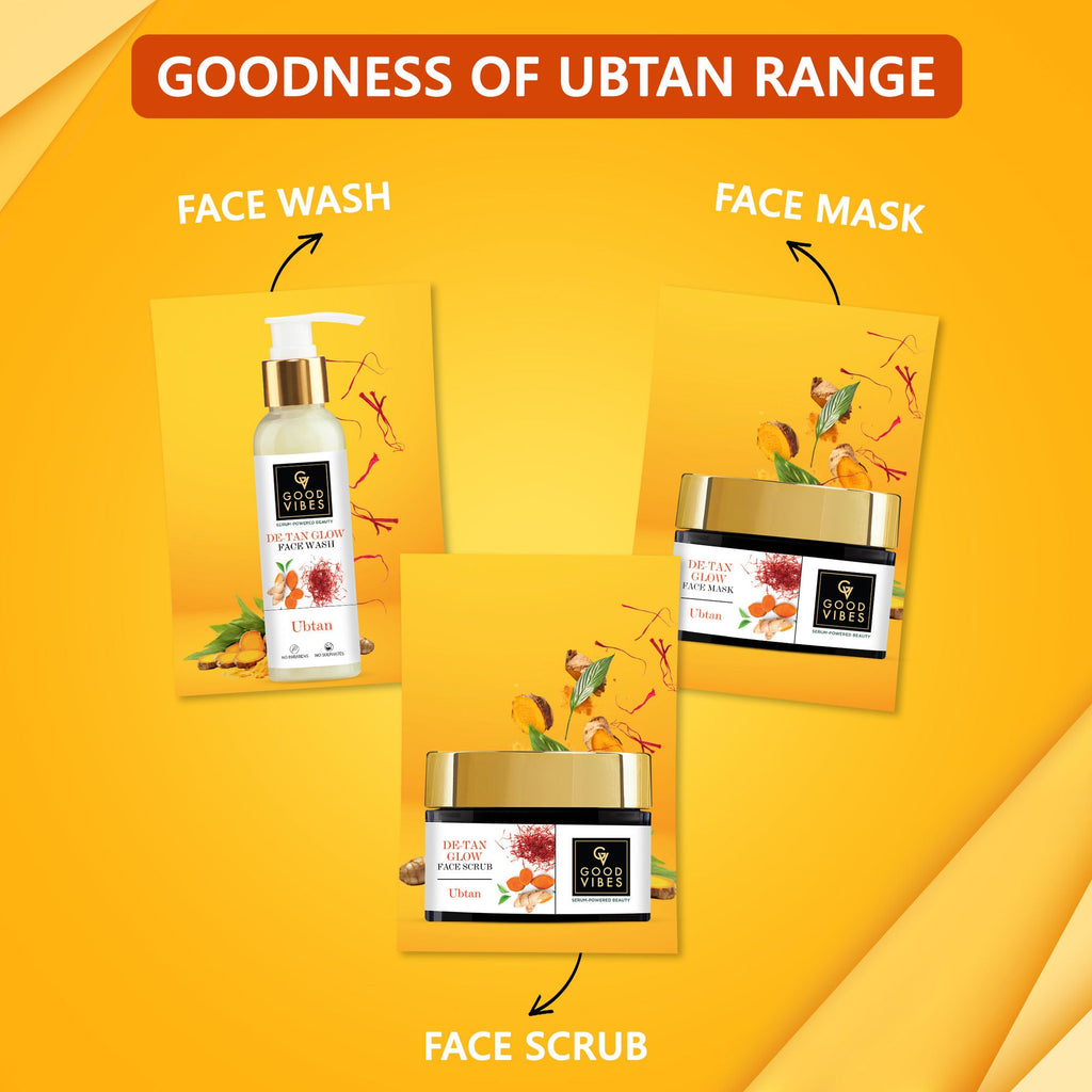 Good Vibes Ubtan De Tan Glow Face Wash | Grocsy