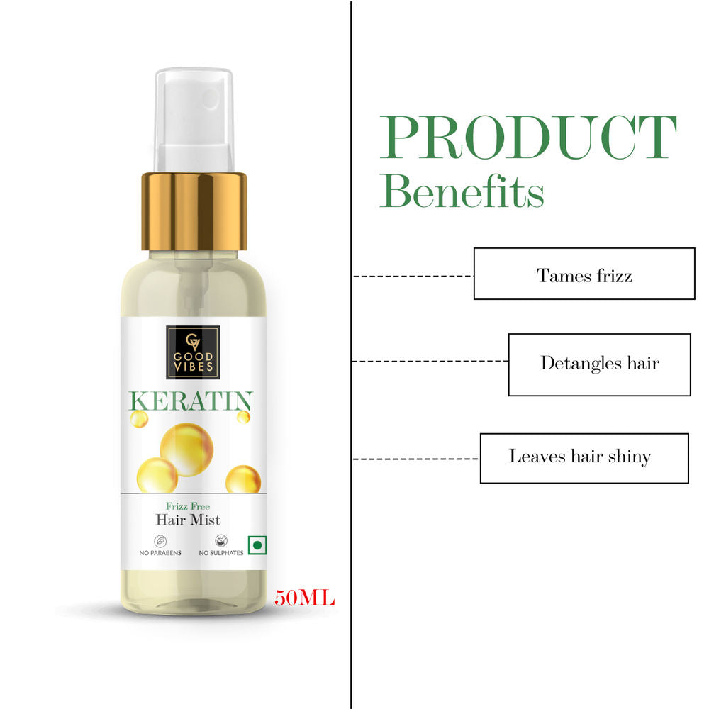 Good Vibes Keratin Frizz Free Hair Mist | Grocsy