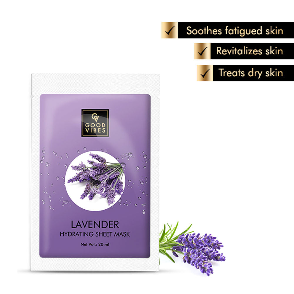 Good Vibes Lavender Hydrating Sheet Mask | Grocsy