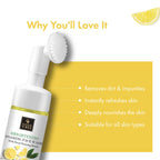 Good Vibes Lemon Brightening Foaming Face Wash With Deep Cleansing Brush | Grocsy