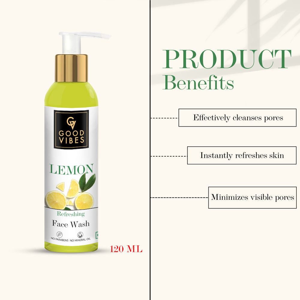 Good Vibes Lemon Refreshing Face Wash | Grocsy