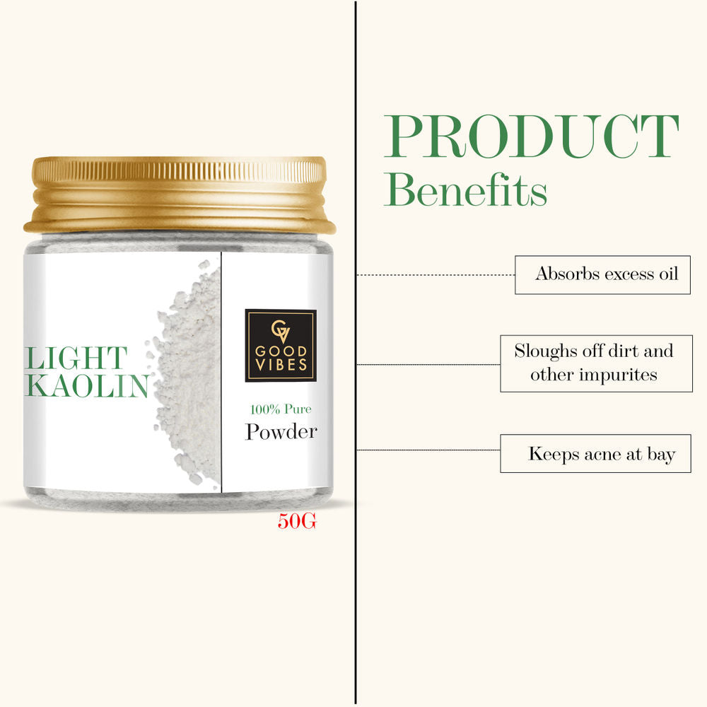 Good Vibes Light Kaolin 100% Pure Powder | Grocsy