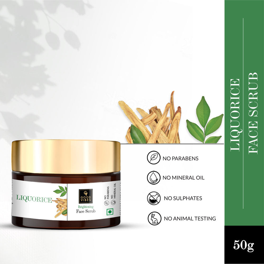 Good Vibes Liquorice Brightening Face Scrub | Grocsy