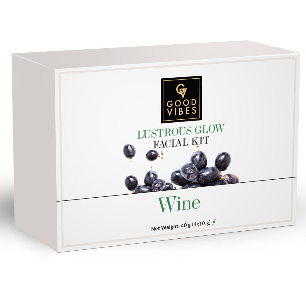 Good Vibes Lustrous Glow Facial Kit - Wine | Grocsy